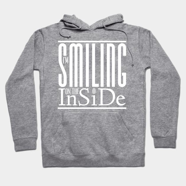 I’m Smiling On The Inside 02white-greyDot Hoodie by PositiveSigns